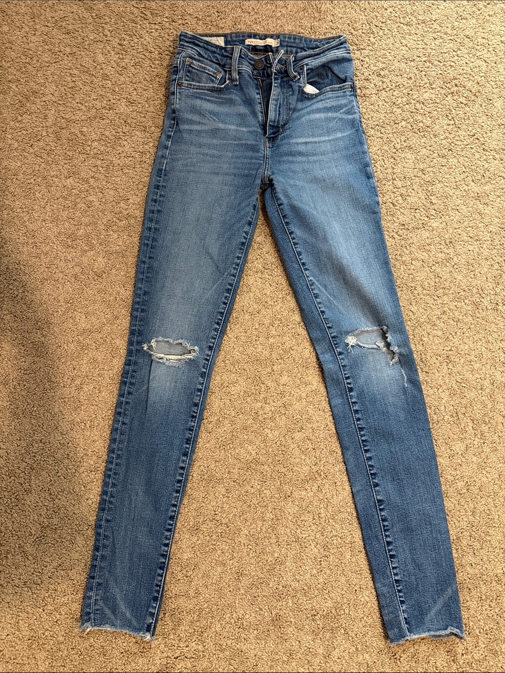 Levi's Light Blue Distressed Skinny Jeans
